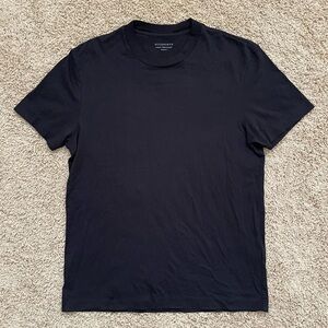 AllSaints Black Relaxed Fit Black Blank Crew Neck T Shirt Size XS
